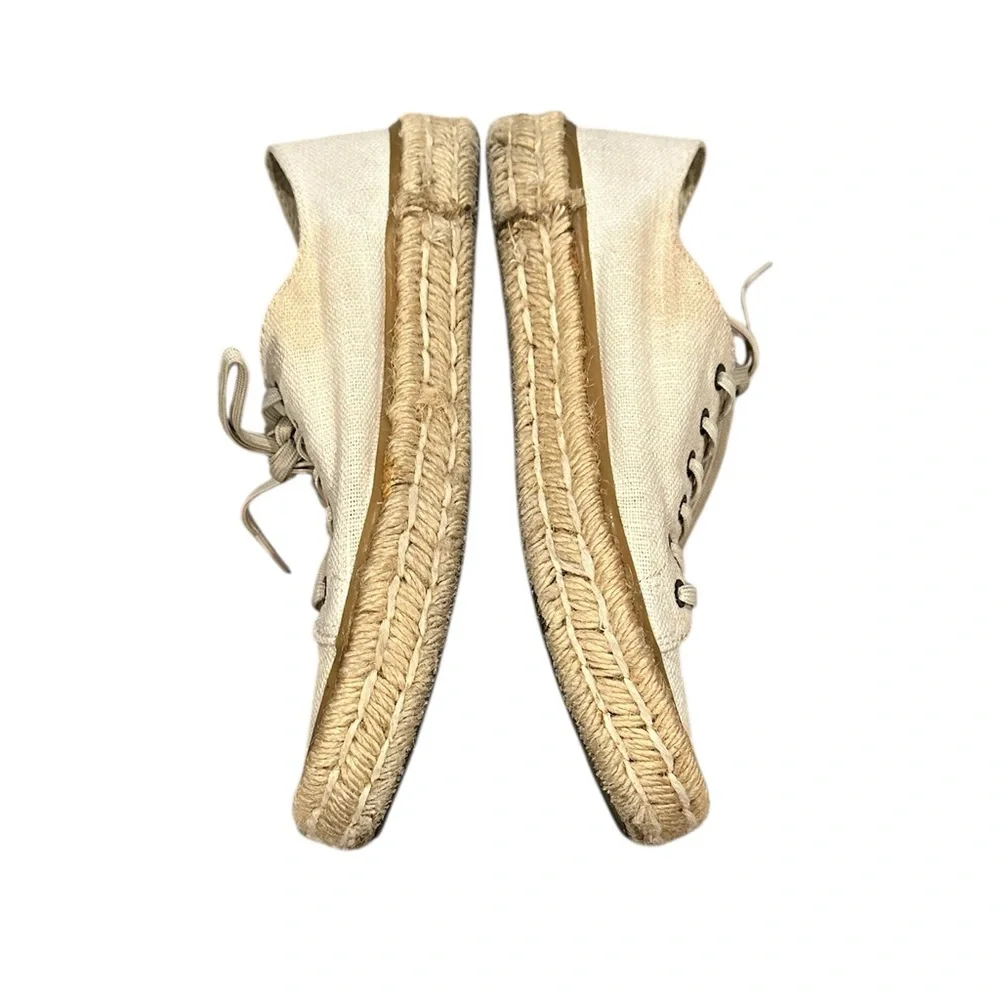 SeaVees Lace-up Coronado Natural Slub Linen Cream Espadrille Casual Sneakers 8